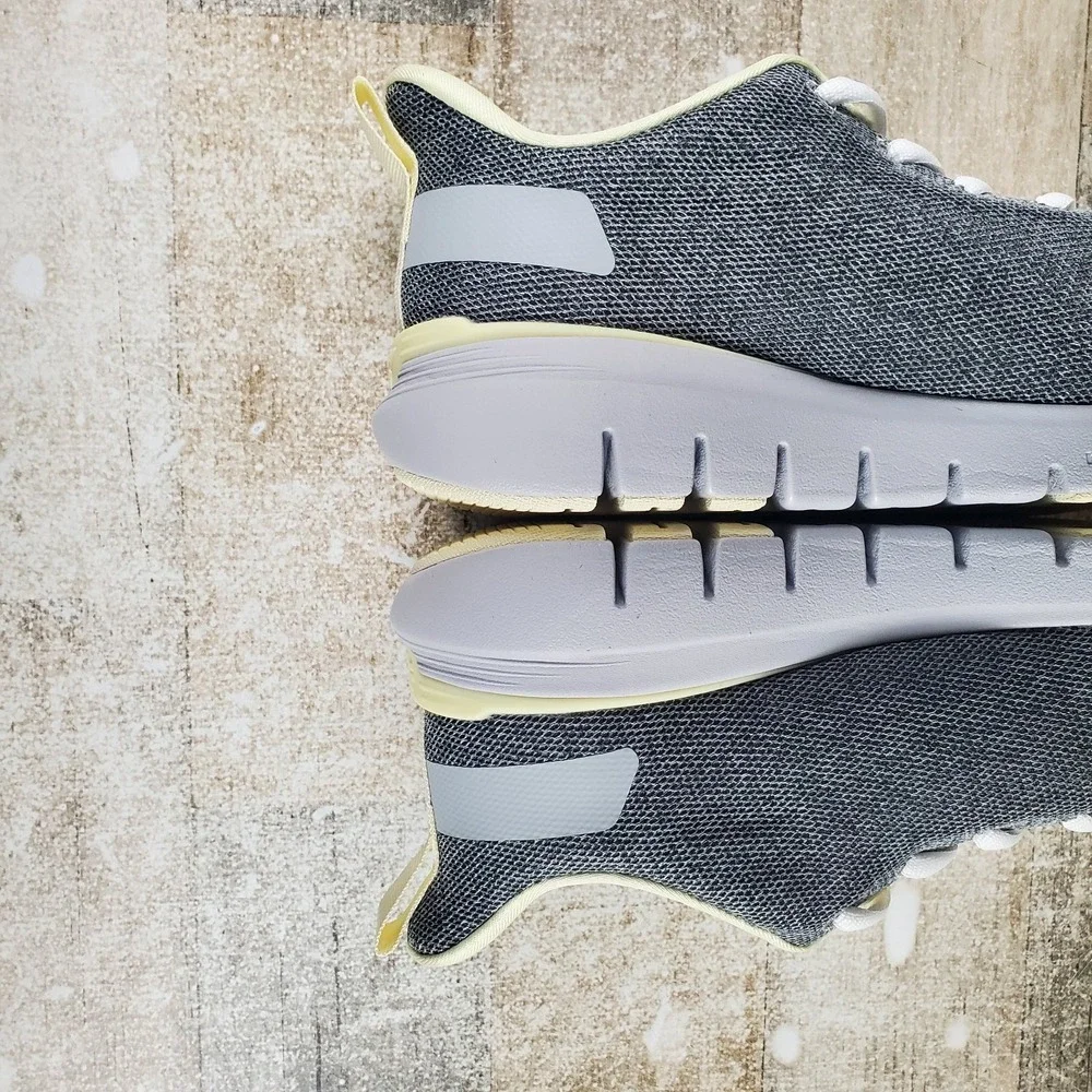 Kuru Flex Via Womens Shoes Sz 7.5 W Running Athletic Dove Gray Pale Lime Sneaker
